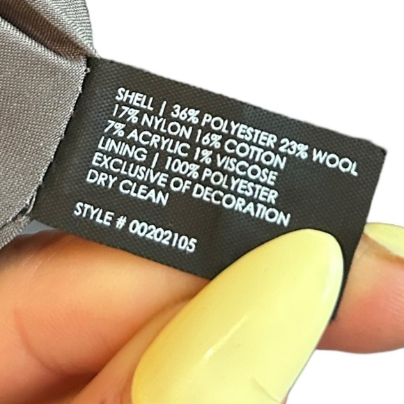 Club Monaco Ashby Lace Overlay Dress Size 8 Wool White Gray Fit and Flare V Neck - Picture 15 of 15